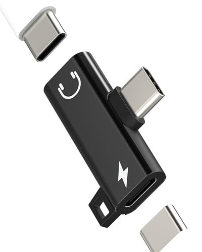 USB-C to 3.5mm Earphone Adapter for Apple for iPhone 15 Pro Max, for iPad Mini, Compatible with Samsung, DAC, USB-C Jack Aux Cable Car Audio Headphone Accessories Mic Charger Dongle