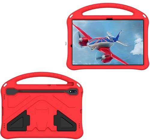 Schutzhülle Kinderhülle kompatibel mit Samsung Galaxy Tab S9 Fe Plus Tablet-Hülle 12,4 Zoll (2023) SM-X610/SM-X616 Tab S9 Fe 5G x616B Tablet-Hülle, sturzsicher, stoßfest, schützender Griff, Ständer Hü
