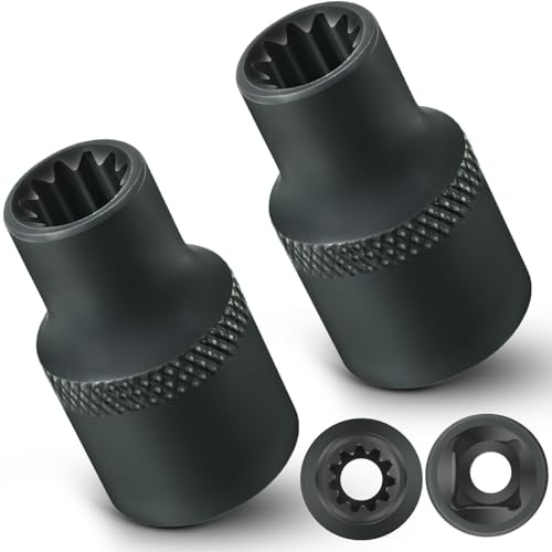 Feekoon 2 Pack 3/8 Brake Caliper 11 Point Socket Truck Brake Caliper Socket 3/8 Drive Replacement for European Trucks Compatible with Bendix Adb 22x, Adb 225, Sn6, Sn7, Sk7 Air Disc Calipers
