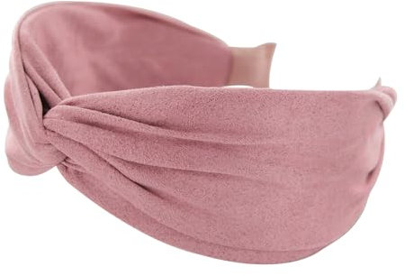 axy Breiter Haarreif mit raffiniertem Knoten aus leichtem Flanellstoff Wunderschön Damen Stirnband Haarschmuck Haarreifen Hairband HRD6 (Rosa, Extra Breit)