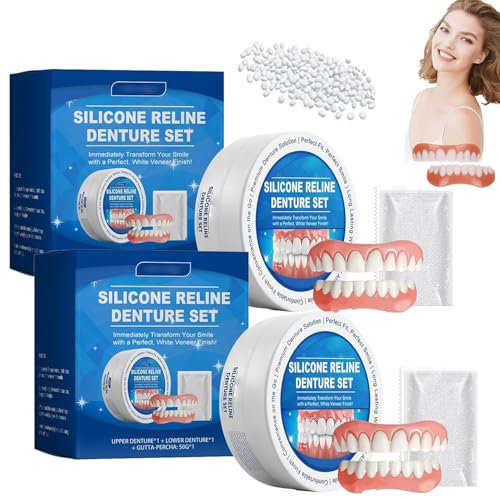 Silikon-Unterfütterungsset für Zahnprothesen von, weiches Unterfütterungsset für Zahnprothesen von Aexzr, Silikon-Zahnprothesen von Bikenda, weiches Unterfütterungsset von Jeremytis (2PCS)