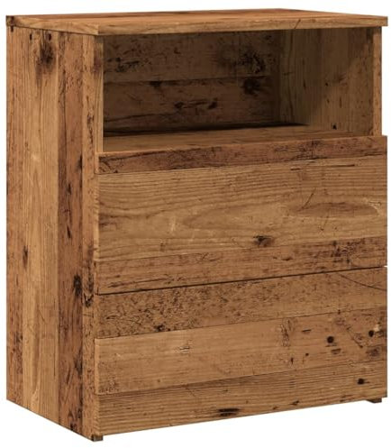 vidaXL Nachttisch Altholz-Optik 50x32x60 cm Holzwerkstoff, Schrank, Beistelltisch, Bettschrank, Nachtschrank, Schlafzimmermöbel, Nachtkästchen
