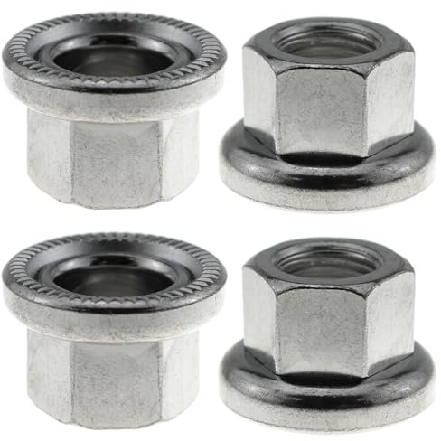 LUORNG 4 Stück Silber M10 Fahrrad Legierung Stahl Nabenmutter Hinterachsmutter Flanschmutter Fahrrad DIY Modifikationsteil zur Befestigung von Fahrradgetrieben