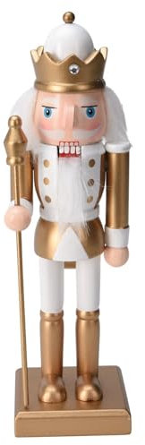 Daniel James Nutcracker Soldier - 25cm Wooden Christmas Nutcracker Ornament - Traditional Gold Nutcracker Soldier Figure - Classic Indoor Xmas Decoration for Home - Hand-Painted Pinewood, SINGLE