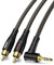 RAWAUX Cavo RCA Jack 3.5mm a 90 gradi Cavo Audio 3,5mm a 2RCA Maschino Adattatore da 2 RCA a 3,5mm ad angolo retto per TV, Smartphone, Laptop, Amplificatore (3.5-2RCA - Nreo, 1M)