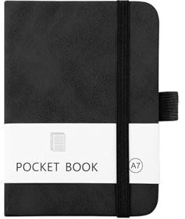 Nayubo A7 Taschennotizbuch zum Schreiben von 200 Seiten Tragbares kleines Notizbuch mit Gummiband und Stifthalter Mini-Notizblock für Arbeitsreisen tägliches Tagebuch (Schwarz)