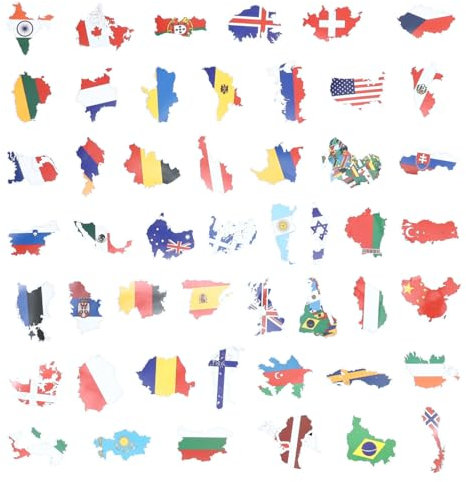 CAXUSD Aufkleber Mit Nationalflagge 150 Blatt Länderflaggen-Aufkleber-Set Für Laptop Koffer Tagebuch