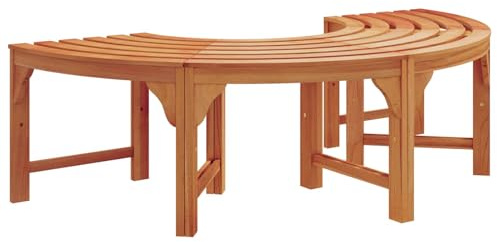 panchina a mezzaluna in legno massello di acacia per esterni per 4 posti a sedere comodi resistente ai raggi UV mobili da giardino ideali per uso in patio e balcone ampi resistenti alle intemperie