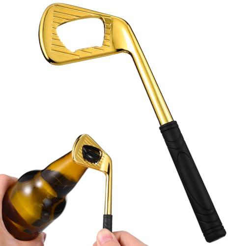 ULTECHNOVO Golf Club Bottle Opener, Personalised Novelty Golfer Beer Bottle Opener Gifts for The Golf Lover Beer Use (Golden)