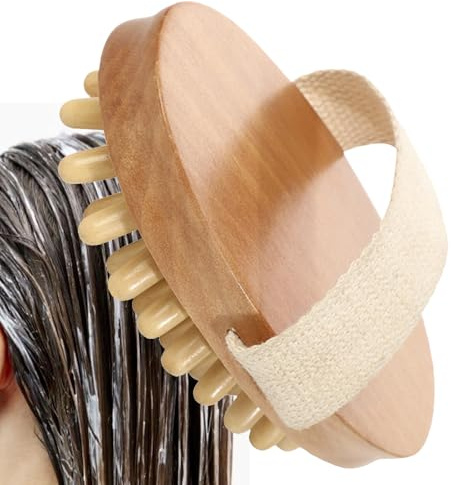 Massagebürste, Entspannung Gesundheit Massagebürste, entspannendes Massagegerät Holzkamm, Kopfhaut- und Körperstimulationswerkzeug, ideal für Reisen, tägliche Pflege von Frauen, Heimgebrauch