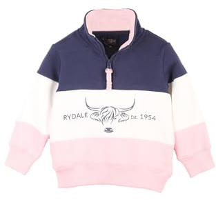 Rydale Childrens Country Sweatshirt Kids Sweater For Toddlers Overhead Jumper (UK, Age, 2 Years, 3 Years, Regular, Cow Denim/White/Sorbet)