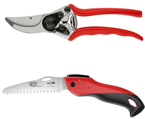 FELCO Kit sécateur FELCO 11 et scie pliante 601, outils indispensables pour le jardinage, coupe précise et vigne