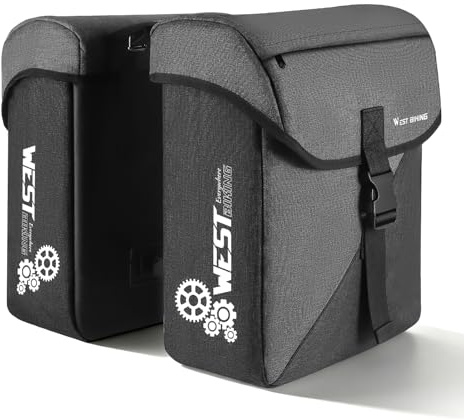 HONGYEA Fahrradtasche für Gepäckträger – 35L Große Kapazität, Reflektierend, leicht zu reinigen, mit Laptopfach & extra Reißverschlusstasche, Gepäckträgertasche für E-Bike MTB & Citybike (Gray)
