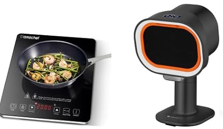AMZCHEF 1800W Single Induction Cooker and AMZCHEF Mini Cooker Hood Portable Desktop Extractor Hood Black