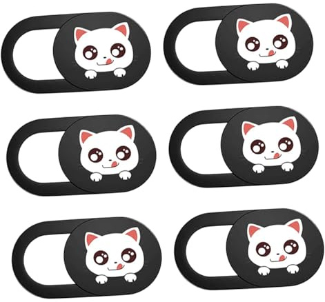 Angoily Niedliche Katzen Webcam Abdeckungen aus ABS 6 Stück-Pack mit Dekorativem Sichtschutz und Privatem Kameraschutz für Laptop und Tablette
