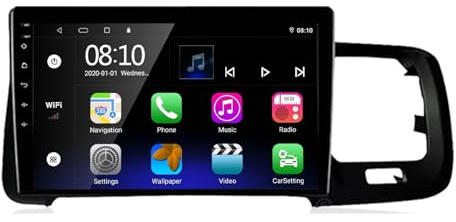 Auto-Multimedia-Player 2 Din für Volvo S60 V60 2011-2013 mit Bluetooth Fm Radio, Mirror Link, USB, Aux, Bluetooth Unterstützt Tpms Lenkradsteuerung, 4 Kern 1G+16G