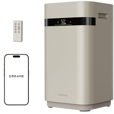DREAME Luftbefeuchter H40 – Verdunstungstechnologie ohne Nebelbildung | Schnelle Befeuchtung mit 800 mL/h, 6-Liter-Wassertank, 4-stufige Reinigung, digitale Feuchtigkeitsanzeige, Fernbedienung