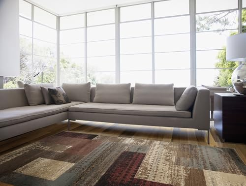 Livabliss Shama Licourt Abstract Rug – 120x160 cm, Brown, Red, Grey & Black | Brown, Red, Grey, Black