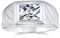 Personalisieren Sie traditionellen Zirkonia-Solitär-Rechteck 3CTW Smaragdschliff AAA CZ Fassung Herren Verlobungsring Ehering für Männer .925 Sterling Silber Streifen Band anpassbar