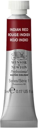 Winsor & Newton 0102317 Professional Aquarellfarbe, lebendige Wasserfarben in Künstlerqualität, hohe Farbbrillanz & Leuchtkraft, lichtecht, Archivqualität, 5ml Tube - Indischrot