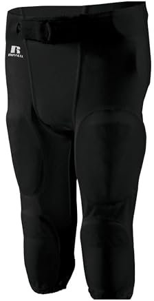 Russell Athletic Mens Practice Football Pant - Durable Gear and Practice Pants for Athletes, Perfect for Team Training 3Q Black