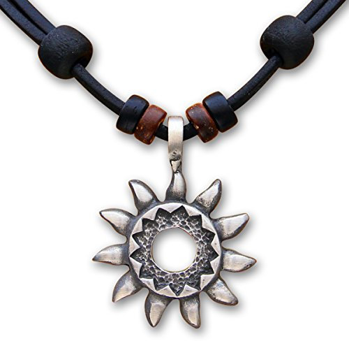 HANA LIMA Halskette Surferkette Tribalkette Lederkette Herren Damen Metallanhänger