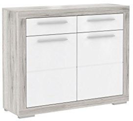 CARRYHOME Schuhschrank, Braun, 118,6x96,9x36,3 cm, Holzwerkstoff, Kunststoff, Metall