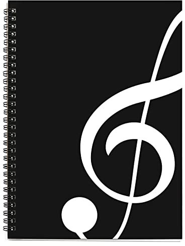 Blanko Noten Zusammensetzung Manuscript Staff Papier Kunst piano-keyboard-music-notebook schwarz 50 Seiten 26 x 19 cm Black Music