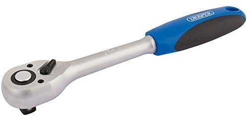 Draper 16429 Trinquetes reversibles de agarre suave, 1/2 pulgadas, 72 dientes, 5 cm x 4,2 cm x 26 cm, azul
