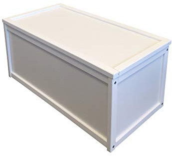 Valdern White Wooden Toy Box/Chest Box Storage Unit for Kids Children and Personalised Gifts