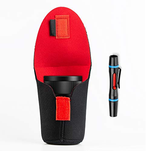 Fotover Lens Pouch Bag Lens Case Cover Sleeve,Soft Neoprene Travel Carry Protective Lens Pouch for Canon Nikon Sony Panasonic Pentax Olympus DSLR Camera Lens with Lens Cleaning Pen,L
