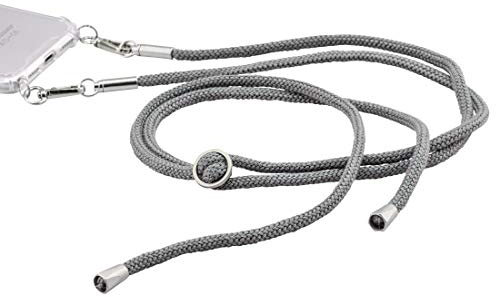 Hama Umhängeband (Textilband, ideal Hüllen, passend für alle Handys wie Samsung, Huawei, Apple, Xiaomi, Oppo, Nokia, LG) Hellgrau