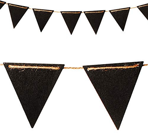 alles-meine.de GmbH 3 Stück 1,4 m - Girlande/Wimpel - Kreide - Holz Tafel - Beschreibbar + selbst Beschriften - Hochzeit/Jubiläum/Kindergeburstag - Schule - Kinder / ..