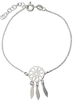 Aka Gioielli® - Damen Armband Traumfänger aus 925 Sterling Silber Rhodiniert mit dreamcatcher anhänger