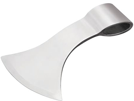 Mythrojan Wikingeraxt Kopf Mittelalterliche Axt mit hochglanzpoliertem Kopf aus Karbonstahl für historische Nachstellungen, Renaissance-Kostüme, LARP, SCA - 18,3 cm, Silber