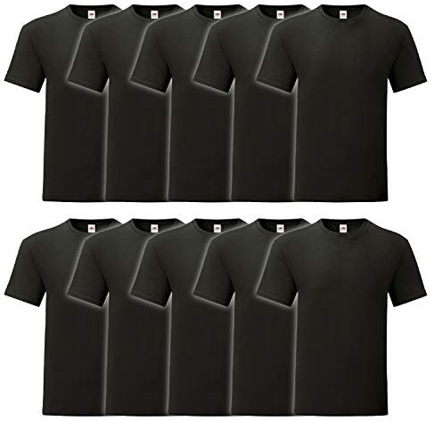 Fruit of the Loom 10er Pack Iconic T Herren T-Shirt Sparpack Größe S - 5XL, Größe:XL, Farbe:10x schwarz