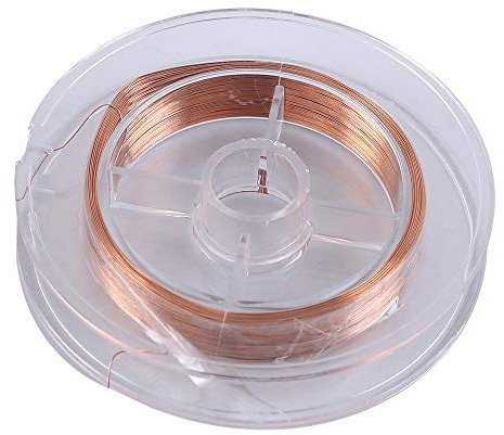 Filo Rame Smaltato,0,2mm x 50m Bobina Rame Smaltat Cavo Rame Avvolgimento per la Produzione di un Modello di Motore Elettromagnetto