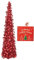 N&T NIETING Albero di Natale, 5ft pieghevole Pop Up Albero di Natale rosso Tinsel Coastal Albero di Natale per le decorazioni natalizie di Natale di festa, Home Display, Office Decor