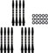 HERZWILD 12pcs Dart shafts schwarz Dartpfeil-Schäfte 15pcs Dart Flights Dart gummiring (1212)