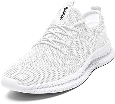 EGMPDA Damen Walkingschuhe Laufschuhe Wanderschuhe Sneaker Sport Trekking Turnschuhe Workout Jogging Outdoor Running Straßenlaufschuhe Freizeit Damen Leichtgewichts Atmungsaktiv Schuhe Weiß 38 EU
