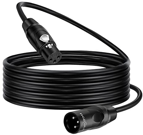Twozoh Cable XLR 3M, XLR Macho a Hembra balanceado 3 pines XLR Cable de micrófono (Profesional/Hifi)