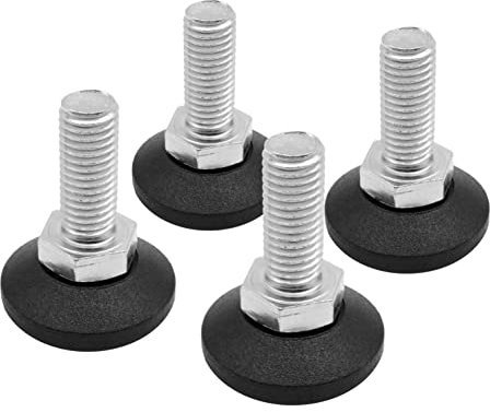 Design61 4X Verstellschraube Justierschraube Ø 38 mm mit verzinkter Stellschraube M12 x 40 mm (Fuß drehbar)