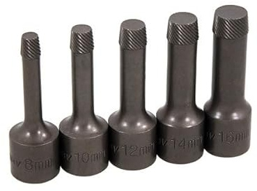Neilsen CT4485 5pc Multi-Spline Screw Extractor Set - 1/2 Dr | Sizes 8–16mm | Chrome-Molybdenum Steel | Spiral Profile for Loosening Damaged Screws and Nuts