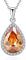 VONSSY Damenkette Edelstein Anhänger Halskette | Oval Teardrop Birne Kristall Rubin Smaragd Saphir Birthstone Halskette | Platin-Silber-Schmuckgeschenk (Champagner)