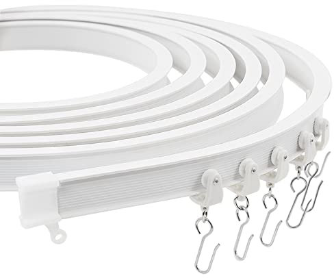 Trimold Premium 6 m Deckenvorhangschienensystem, flexibles und langlebiges Design für müheloses Gleiten, ideal für Duschfenster, Wohnmobil-Raumteiler, Privatsphäre und Heimdekoration