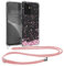 kwmobile Coque Collier Compatible avec Xiaomi Redmi Note 12 (4G) Coque - Housse en Silicone avec Cordon de Collier - Rose Clair-Brun foncé-Transparent