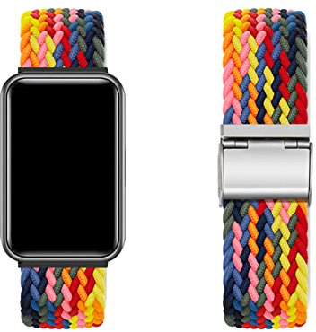 Nylon Armband für Huawei Watch Fit - Solo Loop Ersatzarmband, Elastisch Verstellbar, Stoff Loop (E, Watch Fit)