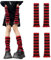CHERSE Damen Beinsocken Armstulpen rot-schwarz gestreift Y2K Armstulpen Handschuhe Beinwärmer Socken 80er Jahre Outfit für Frauen Party (2 Paar), Mehrfarbig, Standard