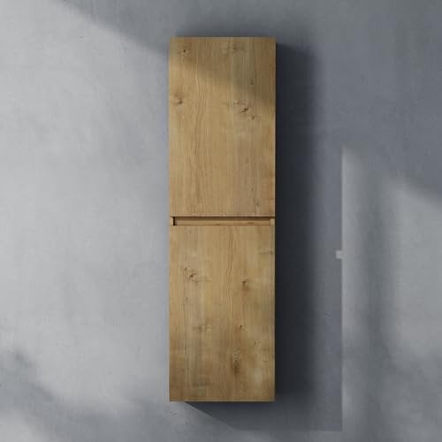 doporro Seitenschrank Badschrank Schmal Hochschrank Badezimmer Hängend Regal BxTxH ca: 35x20x120cm Midischrank in Kerneiche Verona