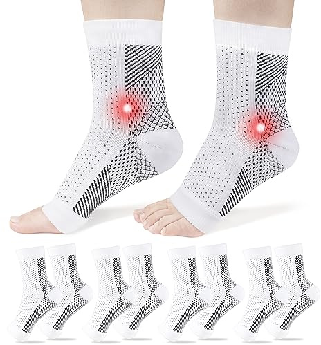 ACWOO 4 Paar Sprunggelenkbandage Orthopädische Kompressionssocken Neuropathie Knöchelbandage Sprunggelenk Orthese Sprunggelenk, Atmungsaktive fußbandage für Plantarfasziitis Achillessehne Neuropathie